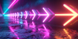 Futuristic interior of a futuristic hall with glowing neon lights, Neon lighting background glow shape glowing
