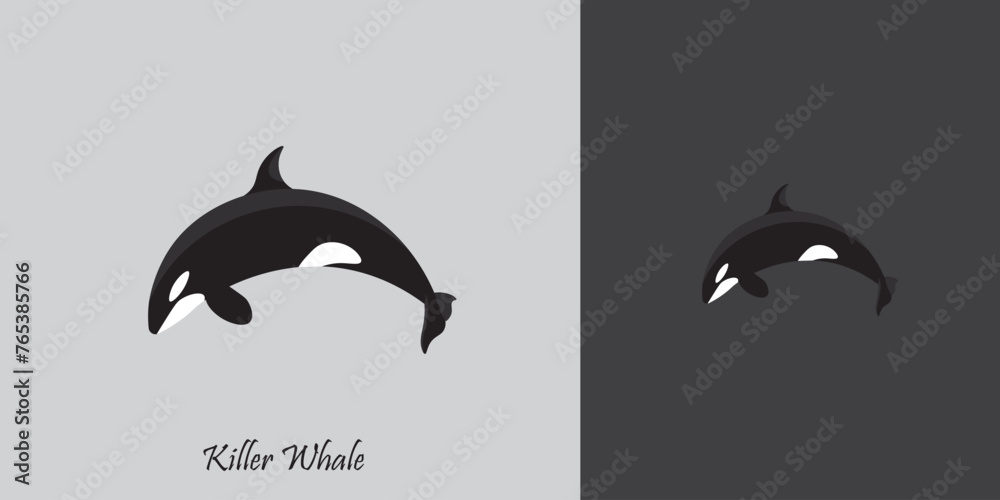 Naklejka premium Killer Whale Logo, Wild Ocean Orca