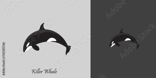 Killer Whale Logo, Wild Ocean Orca