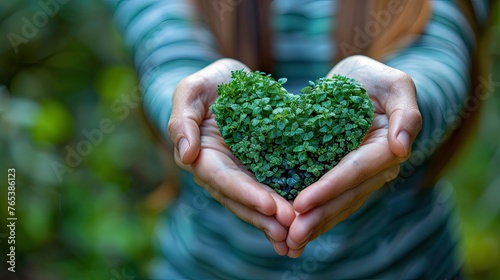 woman hands holding green heart happiness moment health care save world donate and family insurance concept world heart day health day hope gratitude kindness valentine s day  photo