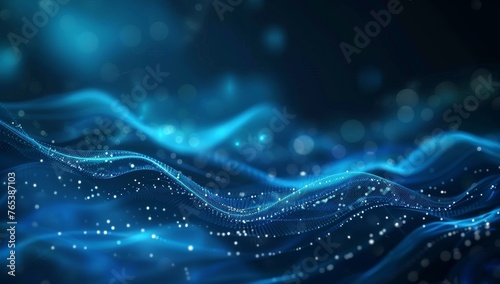 A digital seascape of sparkling blue waves, symbolizing seamless data flow and high-tech networks.