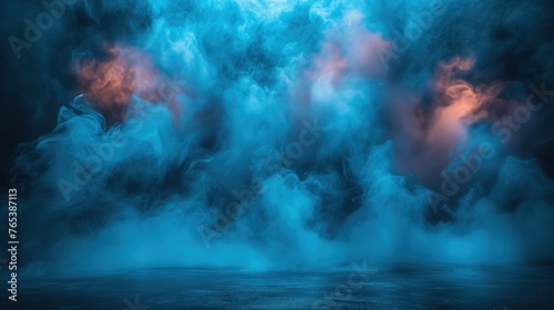 background of thick blue smoke