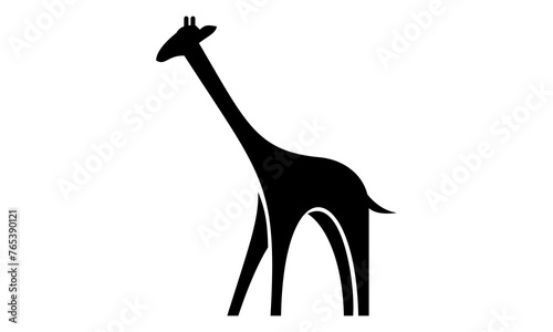 black giraffe vector logo