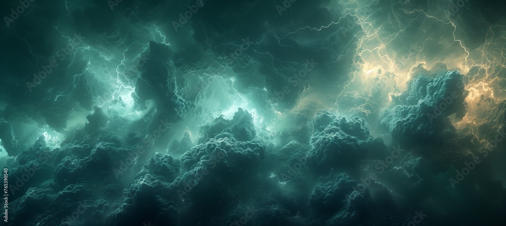 Electric blue clouds part to reveal a radiant light in the midnight sky Electric blue clouds part to reveal a radiant light in the midnight sky
