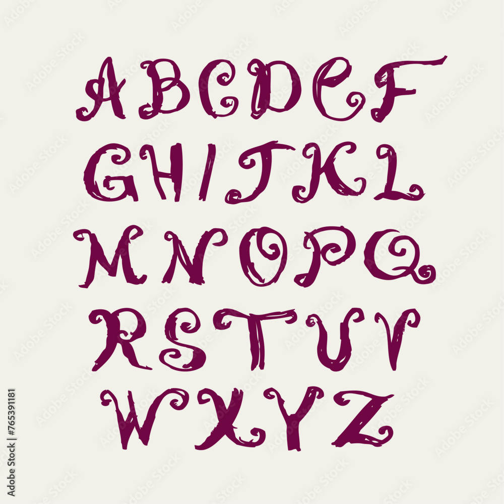 Vector hand drawn alphabet font Vector hand drawn alphabet font
