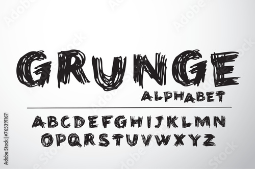 Vector hand drawn alphabet font
