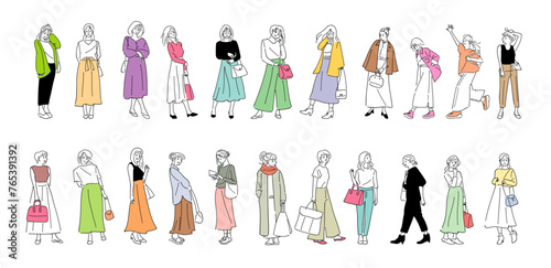 人物 おしゃれイラスト素材	