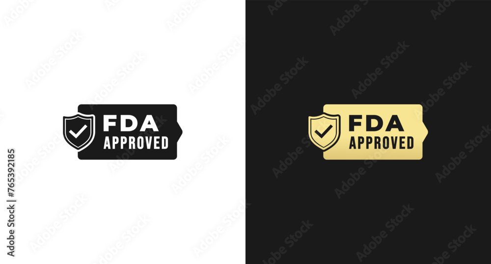 FDA Approved Logo or FDA Approved Label vector isolated. Best FDA