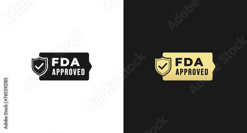 FDA Approved Logo or FDA Approved Label vector isolated. Best FDA Approved logo vector for product packaging design element. FDA Approved label for packaging design element.