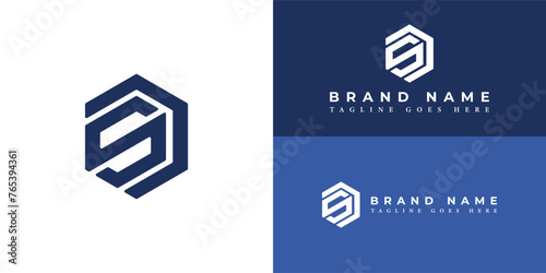 Abstract Initial Letter SD or DS Logo in blue color isolated on multiple background colors. The logo is usable for Business and Technology Business icon Logo. Flat Vector Logo Design Template Element