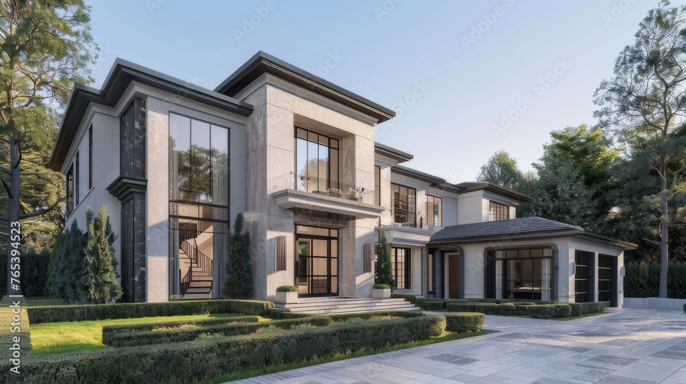 Capture the grandeur and elegance of a newly constructed luxury home.