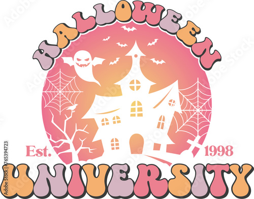 Halloween Est. 1998 University Retro T-shirt, Retro Halloween Shirt, Spooky Season, Ghost pumpkin T-shirt, Trendy Halloween, Hippie Halloween, Ghouls T-shirt, Cut File For Cricut And Silhouette