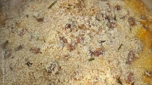 Bangladeshi Traditional beef biryani Cooking 