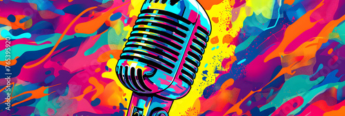 illustration of a standup microphone