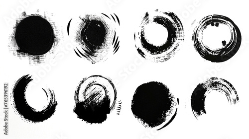 筆タッチ　毛筆　丸　円　筆タッチ