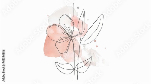 Abstract scandinavian floral design with minimalist shapes. Contemporary minimalist art of a flower with abstract, overlapping organic shapes in a soft, pastel color palette