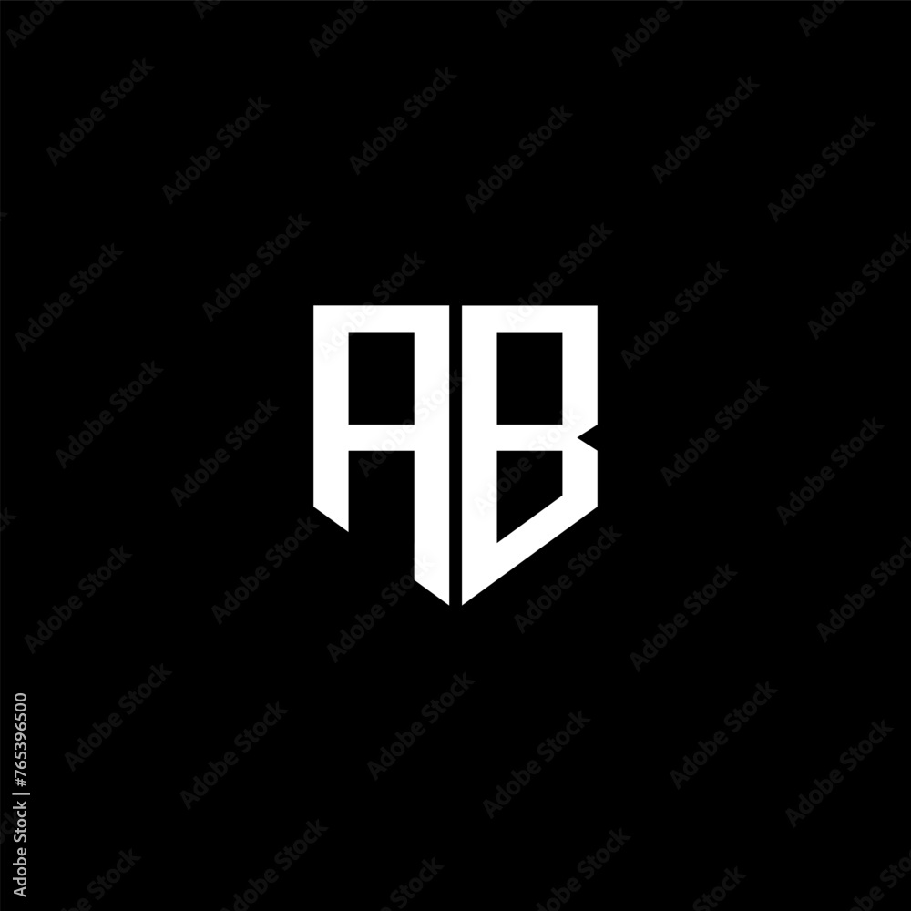 AB letter logo design with black background in illustrator. Vector logo ...