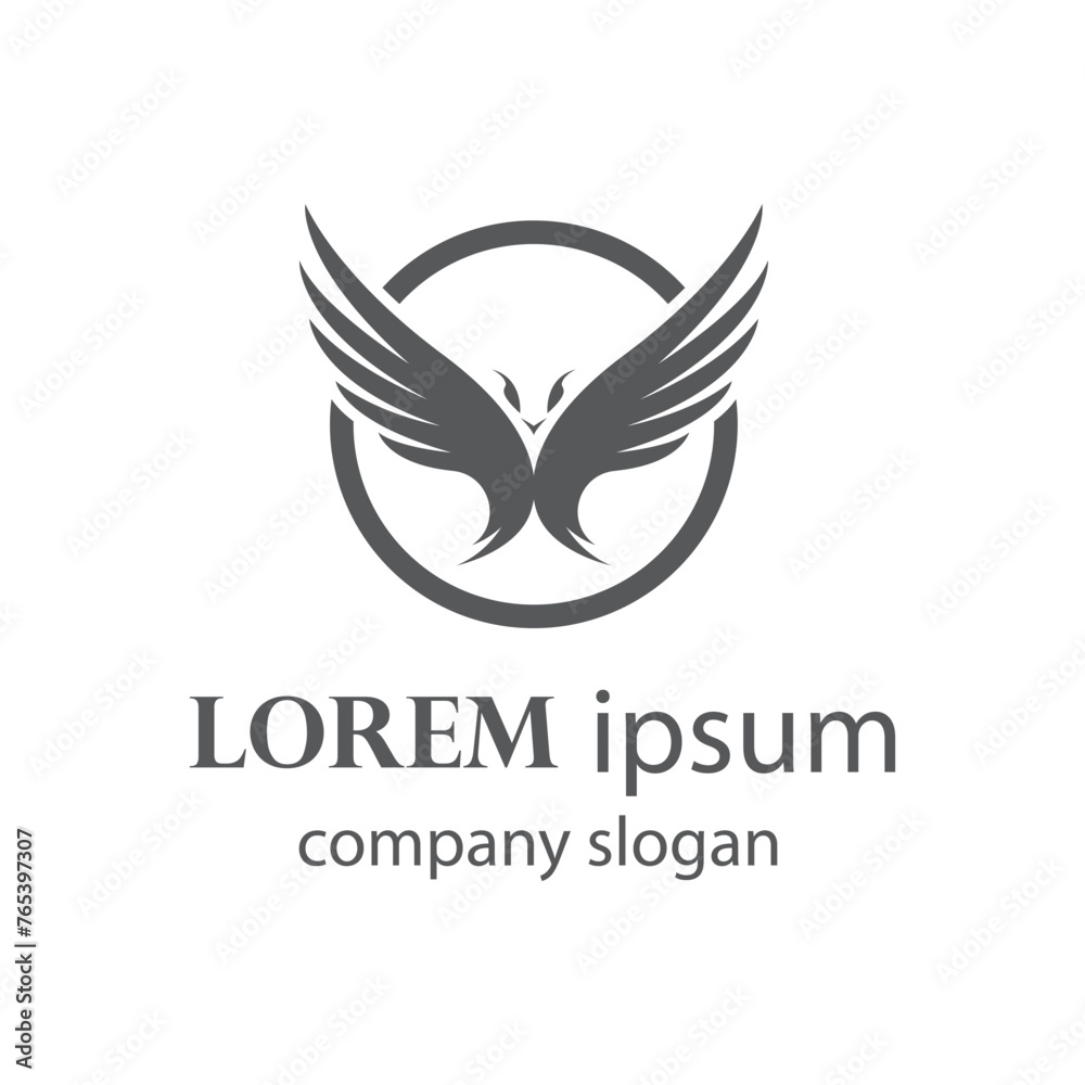 Elegant eagle flapping wings logo design Elegant eagle flapping wings logo design