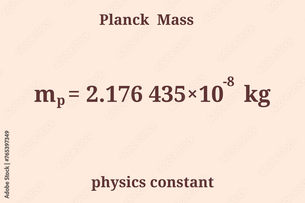 Planck Mass. Physics constant. Education. Science. Vector illustration.