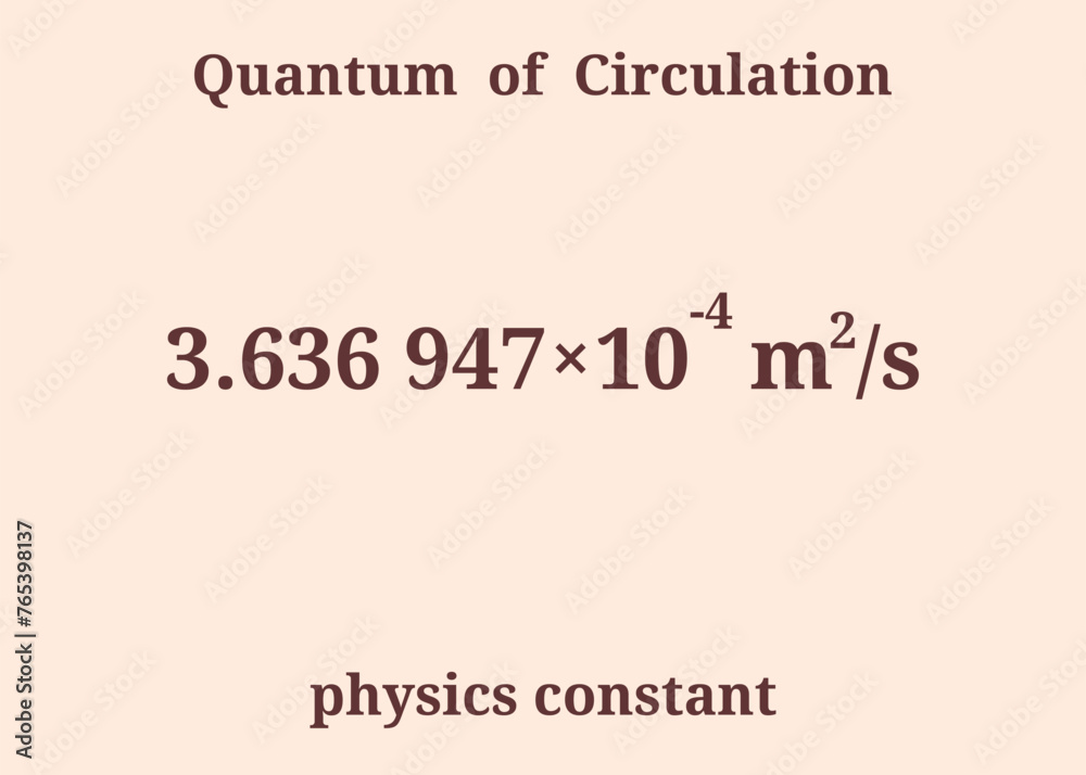 Quantum of Circulation. Physics constant. Education. Science. Vector illustration.