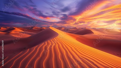 The reflection of sunset colors in the endless desert horizons creates the illusion of incredible beauty and silence  which allows you to immerse yourself in a world 