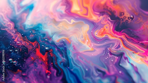 Mesmerizing Abstract Fluid Art Backdrop with Vibrant Hues and Swirling Formations