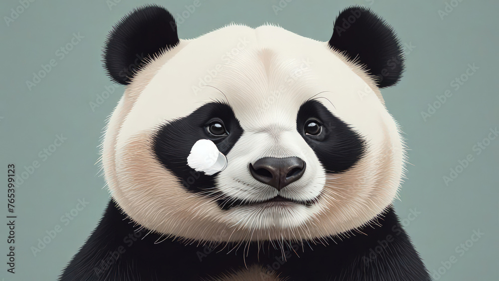 Fototapeta premium panda face or cute panda or ilustration of panda