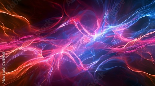 Mesmerizing Vibrant Cosmic Energy Crackling with Vivid 3D Electric Currents