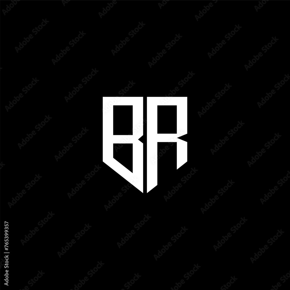 BR letter logo design with black background in illustrator. Vector logo, calligraphy designs for logo, Poster, Invitation, etc. - obrazy, fototapety, plakaty 