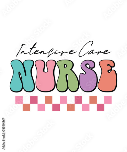 Intensive care nurse t shirt design print template