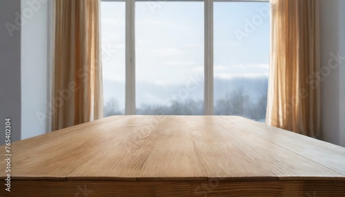 Timeless Beauty  Oak Tabletop Providing Free Space for Product Mockup