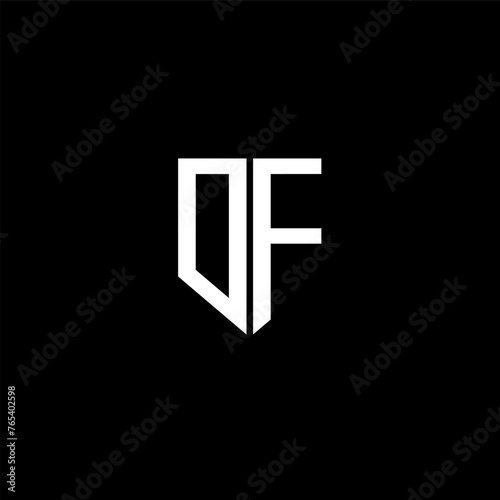 DF letter logo design with black background in illustrator. Vector logo, calligraphy designs for logo, Poster, Invitation, etc.