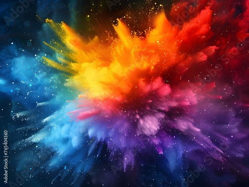 An abstract portrayal of a cosmic explosion  where vibrant colors and stardust merge in a spectacular display of space artistry.