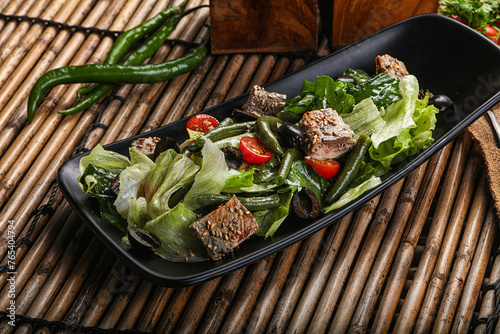 Nicoise salad with tuna and lattuce photo