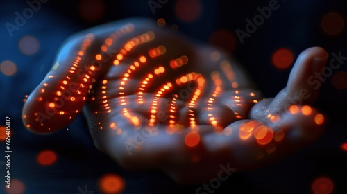 Digital fingerprint on palm