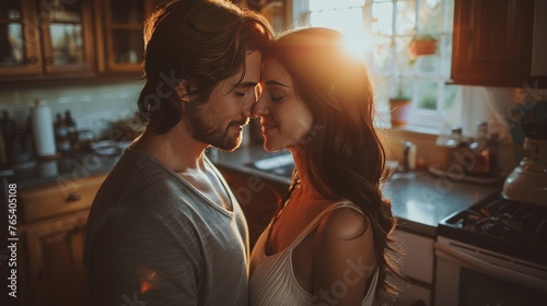 Man and Woman Standing in Kitchen