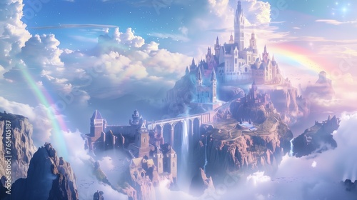 A magical kingdom where castles float among the clouds. and the Rainbow Bridge spans the crystal-clear river. 