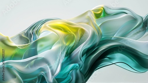 Green and Yellow Wave Painting