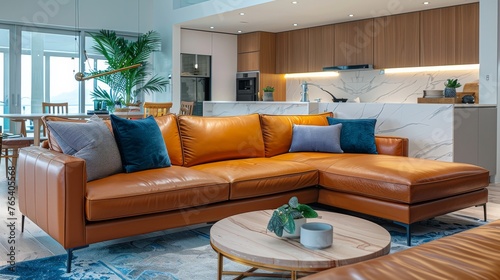 Well-Furnished Living Room With Abundant Windows