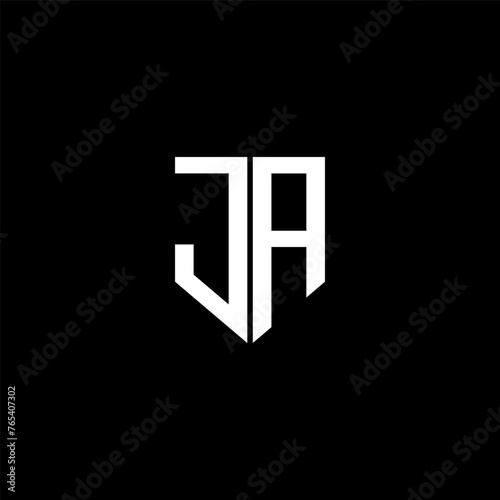 JA letter logo design with black background in illustrator. Vector logo, calligraphy designs for logo, Poster, Invitation, etc.