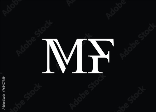 MF Letter Logo Design in Black Colors. Creative Modern Letters Vector Icon Logo