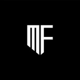 MF letter logo design with black background in illustrator. Vector logo, calligraphy designs for logo, Poster, Invitation, etc.