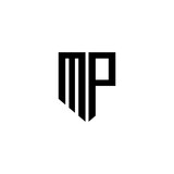 MP letter logo design with white background in illustrator. Vector logo, calligraphy designs for logo, Poster, Invitation, etc.