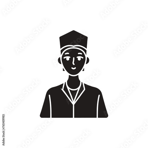 silhouette of nurse vector on white background 