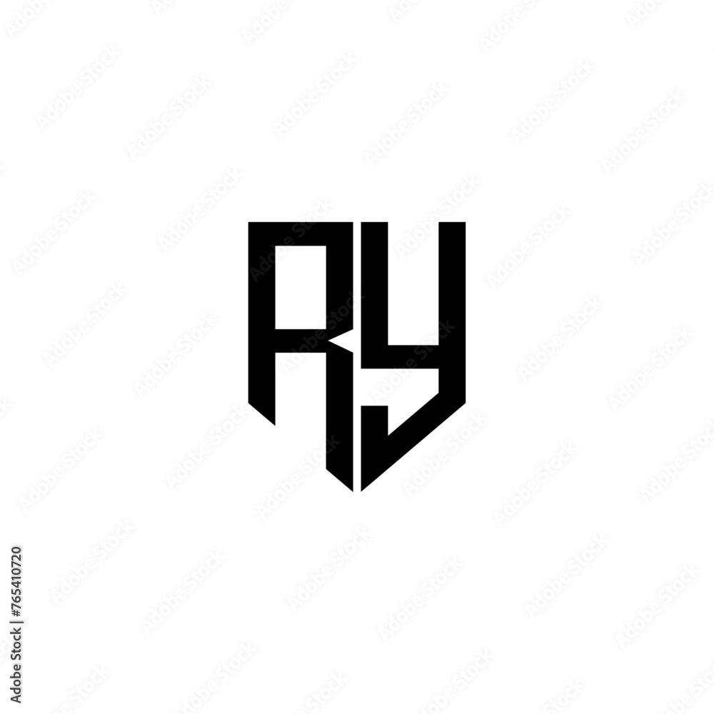 RY letter logo design with white background in illustrator. Vector logo, calligraphy designs for logo, Poster, Invitation, etc. - obrazy, fototapety, plakaty 