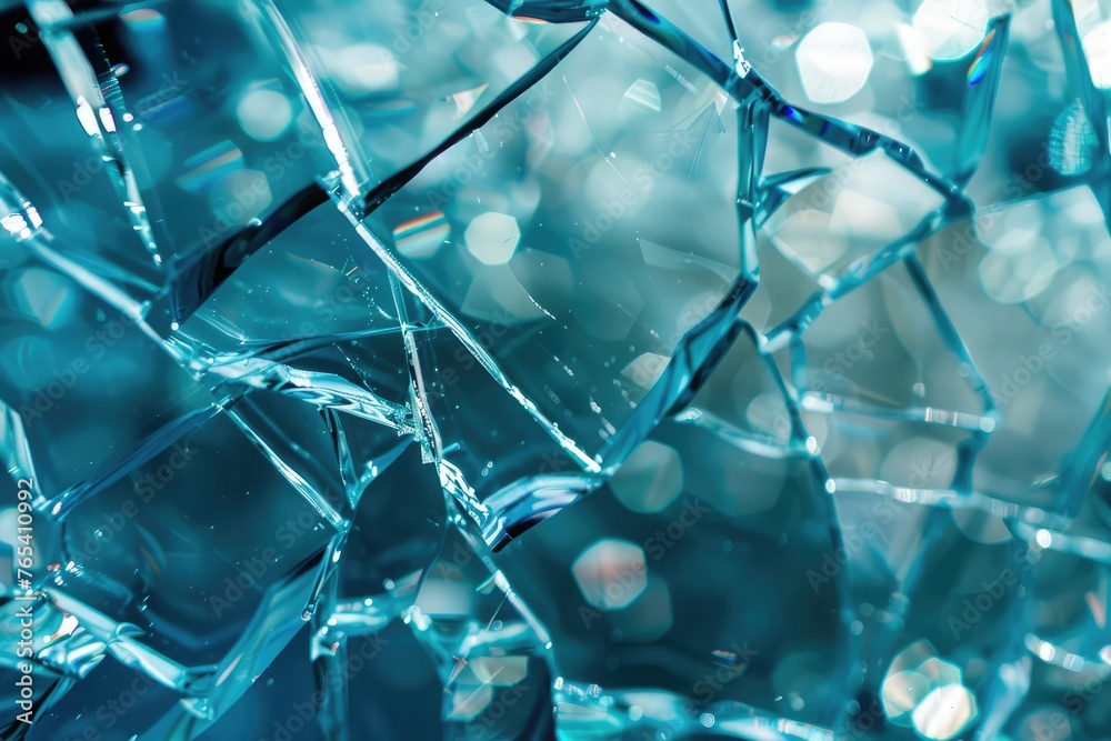 Blue teal abstract broken glass background . Blue teal abstract broken glass background .