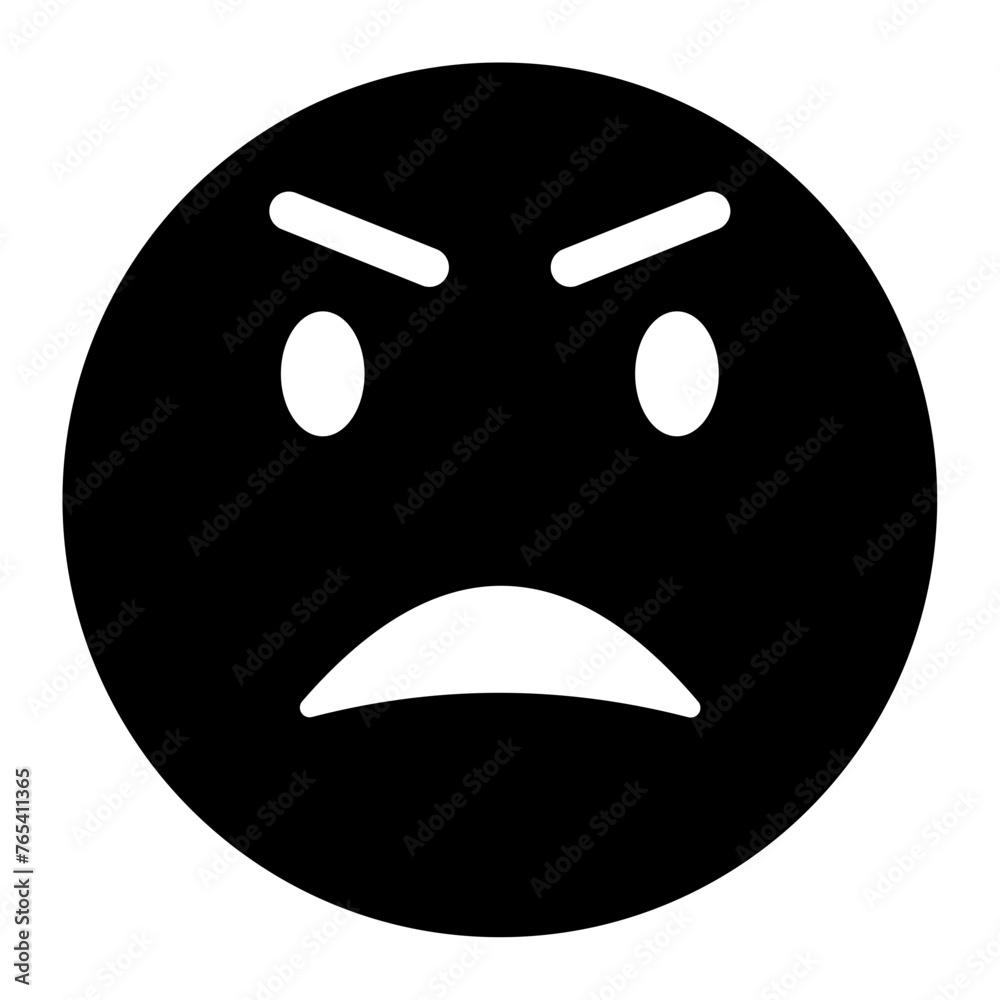 Fototapeta premium angry face emoji icon 