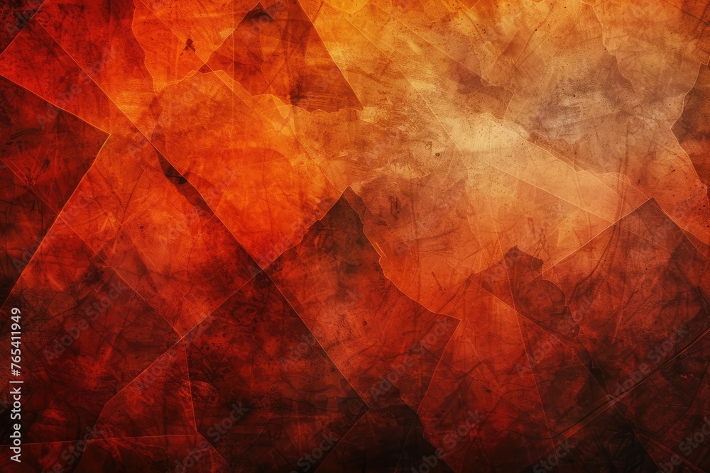 burnt orange autumn background design with lines and angles . - obrazy, fototapety, plakaty 