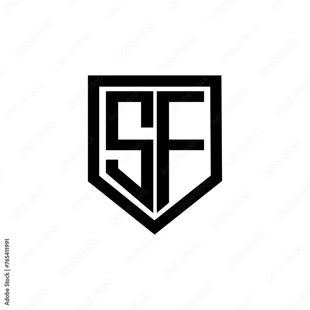 SF letter logo design with white background in illustrator. Vector logo, calligraphy designs for logo, Poster, Invitation, etc.
