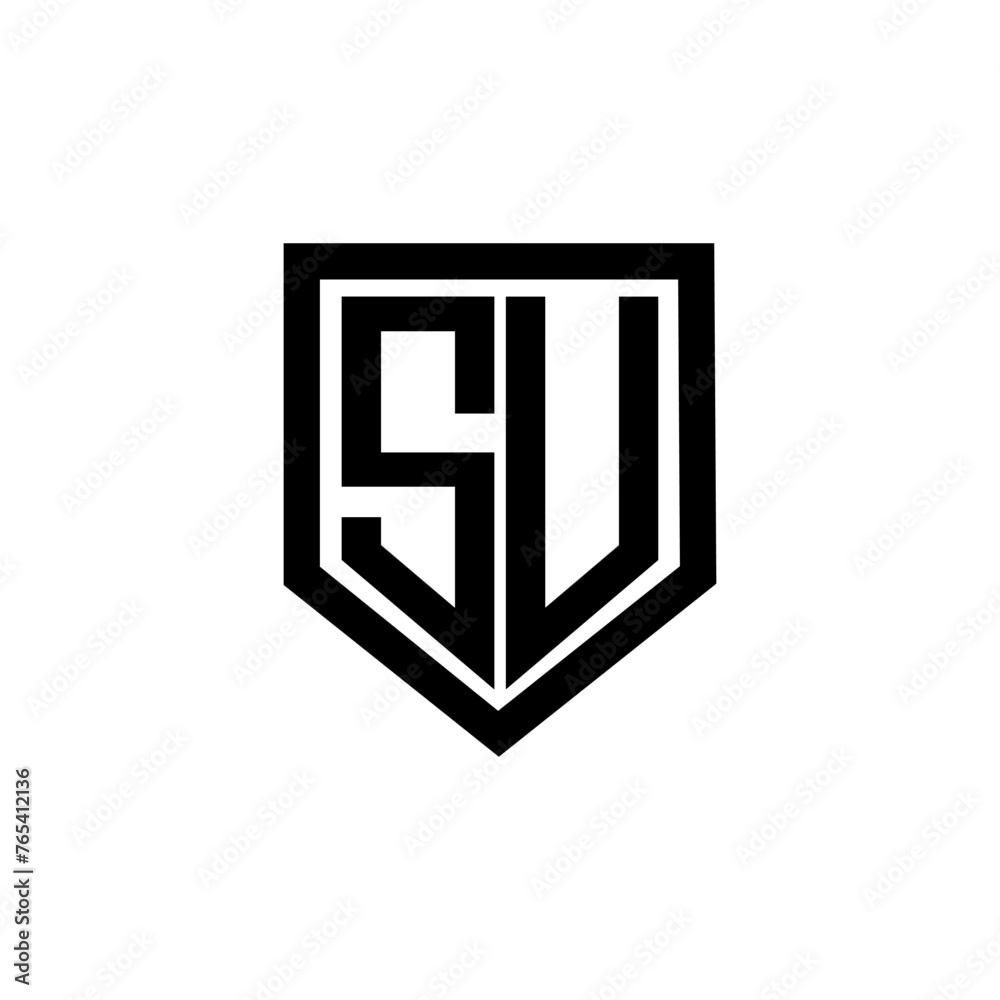 SU letter logo design with white background in illustrator. Vector logo, calligraphy designs for logo, Poster, Invitation, etc.